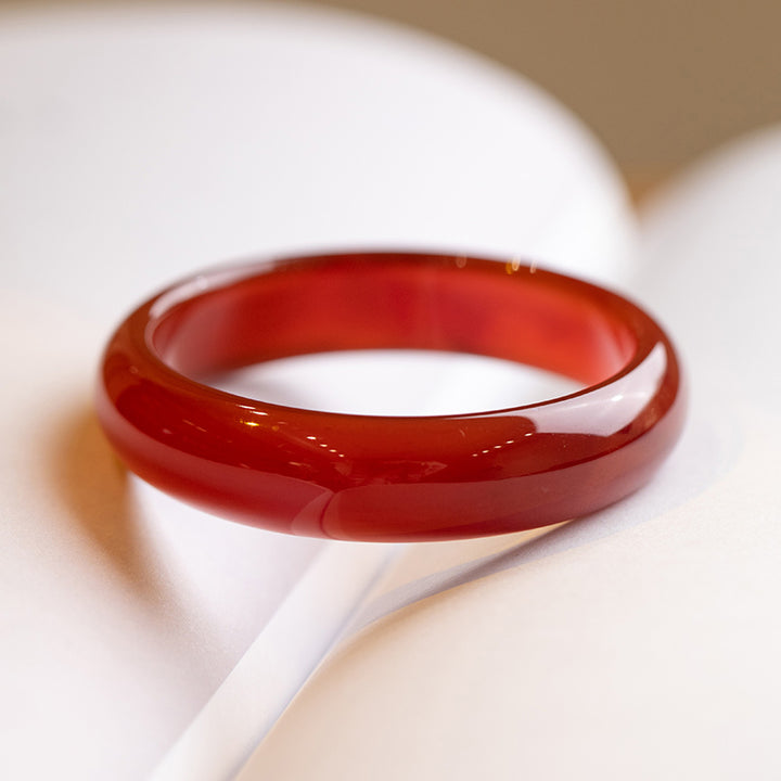 Natural Red Agate Bangle