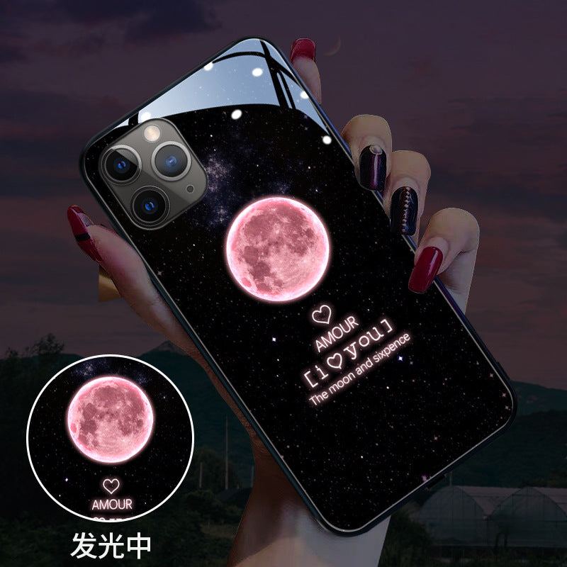 Luminous mobile phone case suitable for Apple series iPhone creative luminous protective case