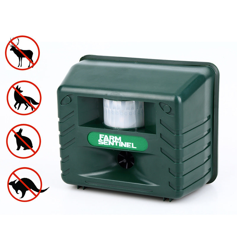 Ultrasonic Animal Repeller - Alarm Sound & Flashing Light, Outdoor Bird and Rodent Deterrent