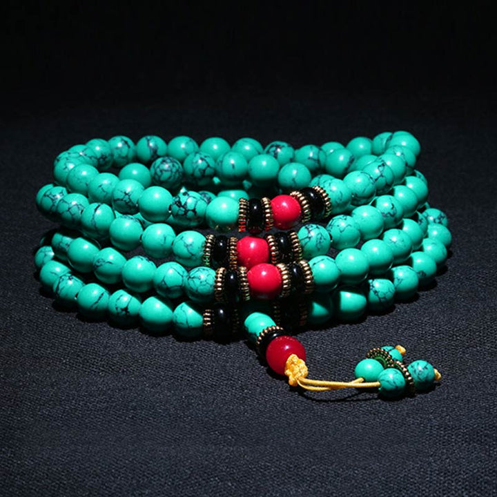 Tibetan Turquoise Healing Mala Bracelet