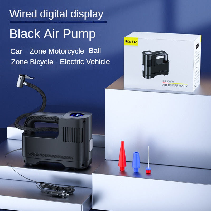 Portable Multi-Function Car Tire Inflator Pump - Digital Display Air Compressor with Accessories