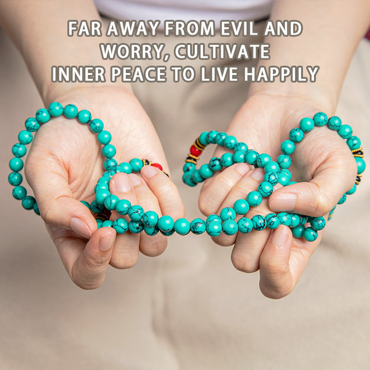 Tibetan Turquoise Healing Mala Bracelet