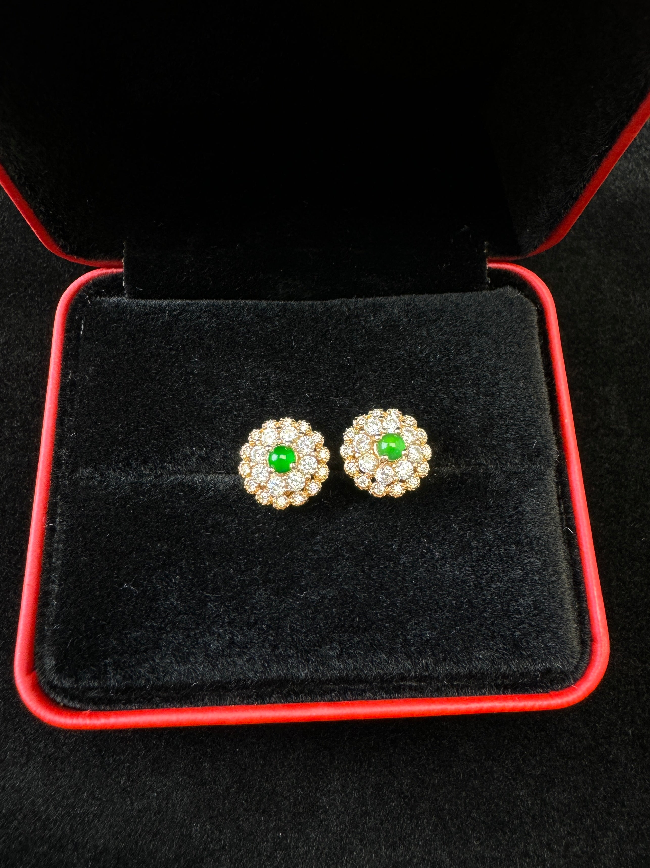 Diamond-Studded Round Earrings