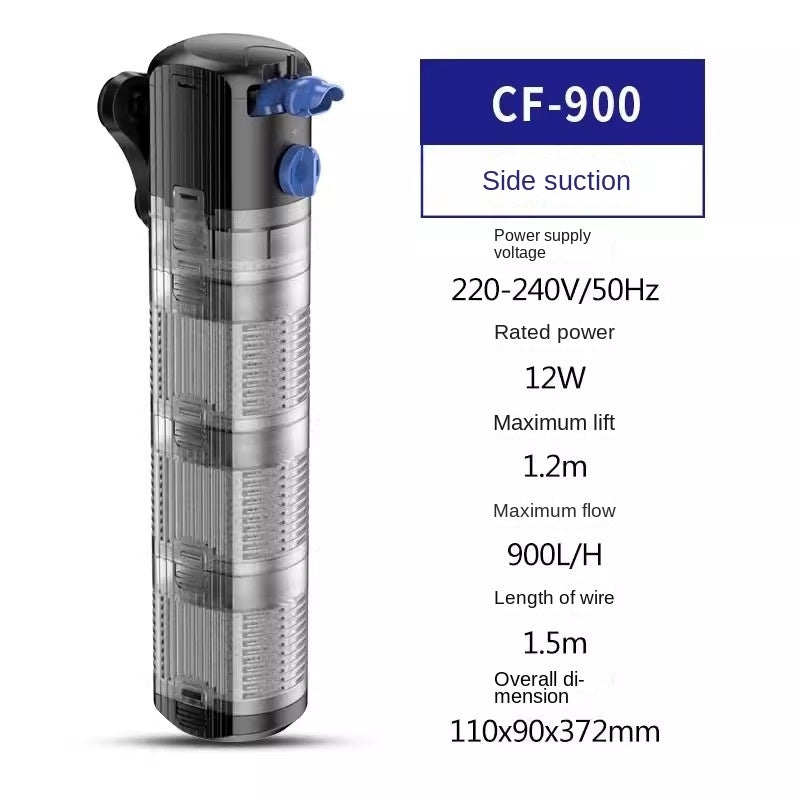 Aquarium Filter - 3-in-1 Internal Water Circulation, Self-Cleaning Sub