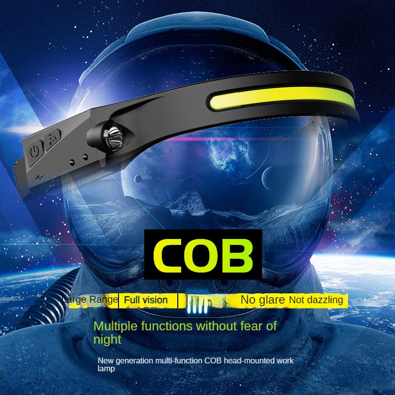 MC Outdoor LED Headlamp - Dual Light Source, COB Sensor Headlight for Running, Camping, Hiking, and Repair Work