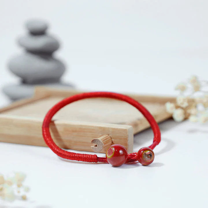 FengShui Lucky Red String Ceramic Bracelet