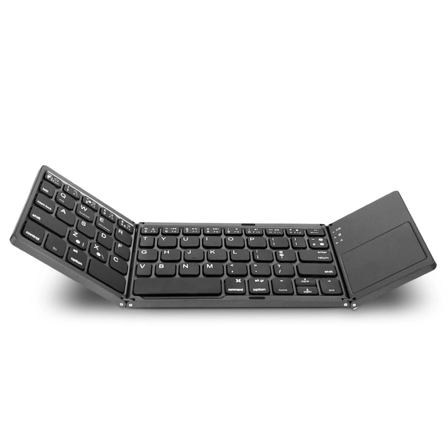 Foldable Bluetooth Keyboard - Mini Wireless Portable Slim Design with C-Type Charging and Integrated Touchpad Mouse