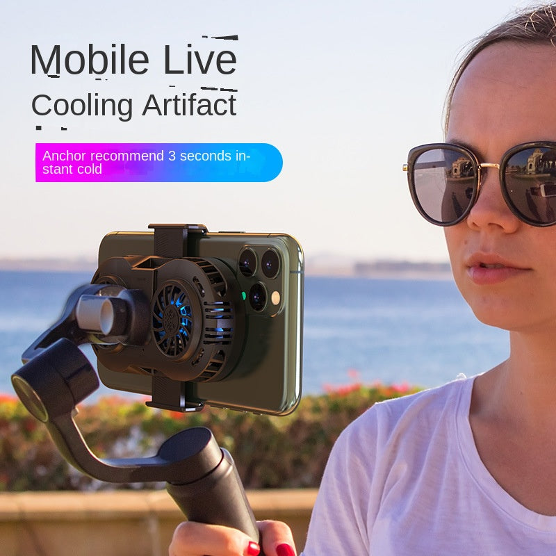 Compact Smartphone Cooler – Semiconductor Cooling Device with Dual Fans, Silent Water Cooling for Rapid Temperature Reduction, Ideal for Gaming and Streaming