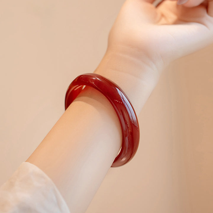 Natural Red Agate Bangle