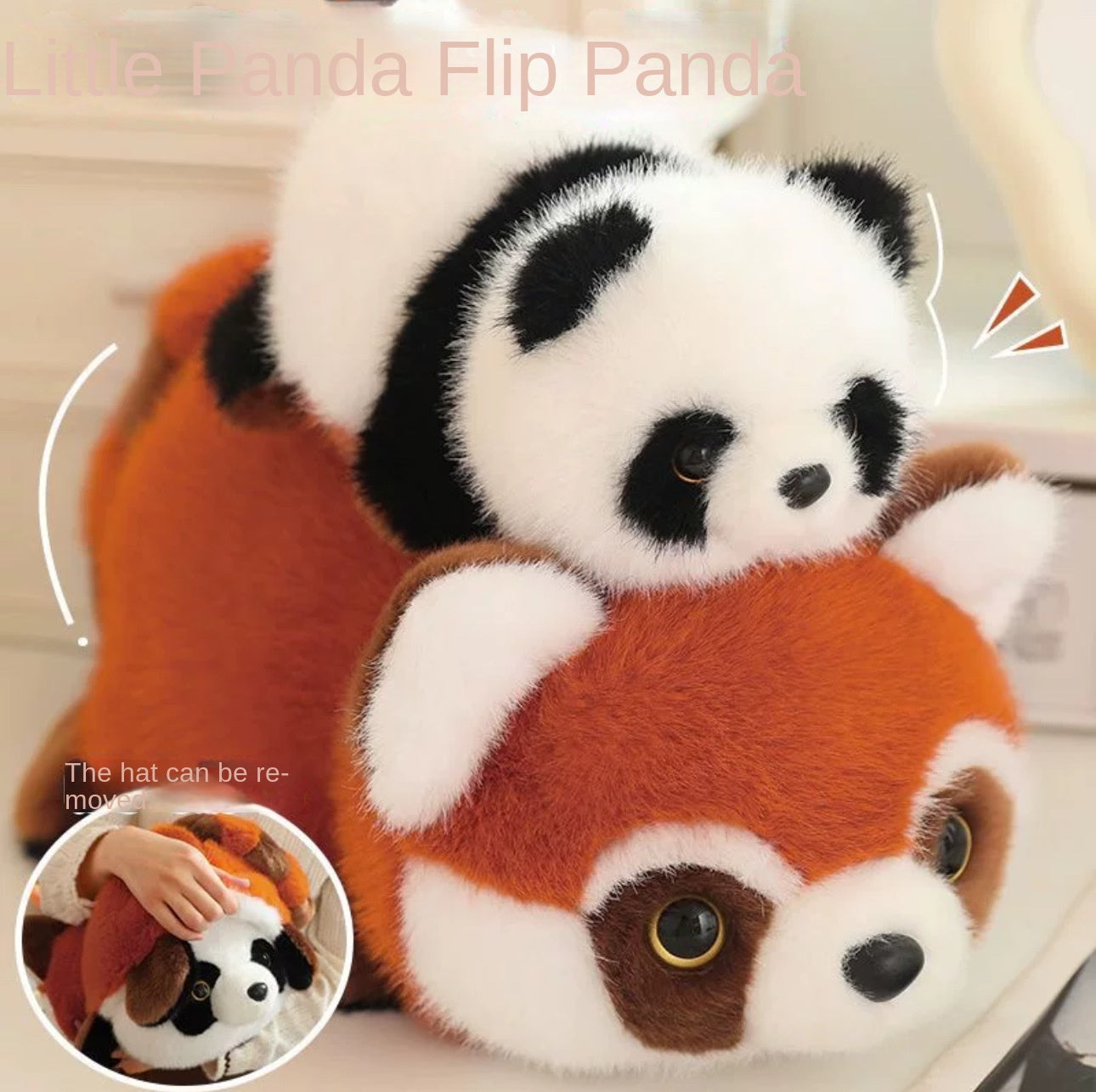 Reversible Panda Plush Toy - Cute Transforming Stuffed Animal