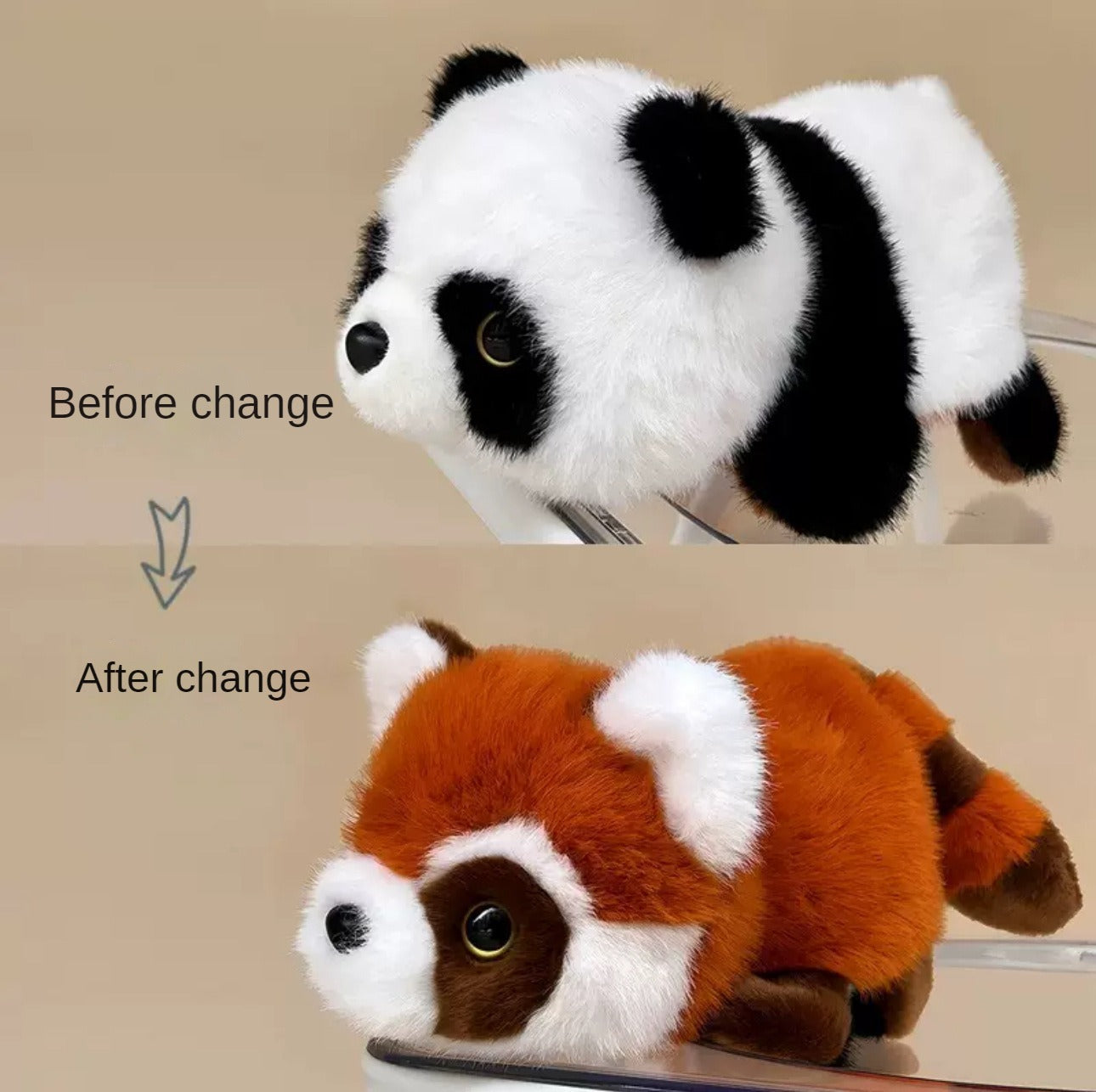 Reversible Panda Plush Toy - Cute Transforming Stuffed Animal