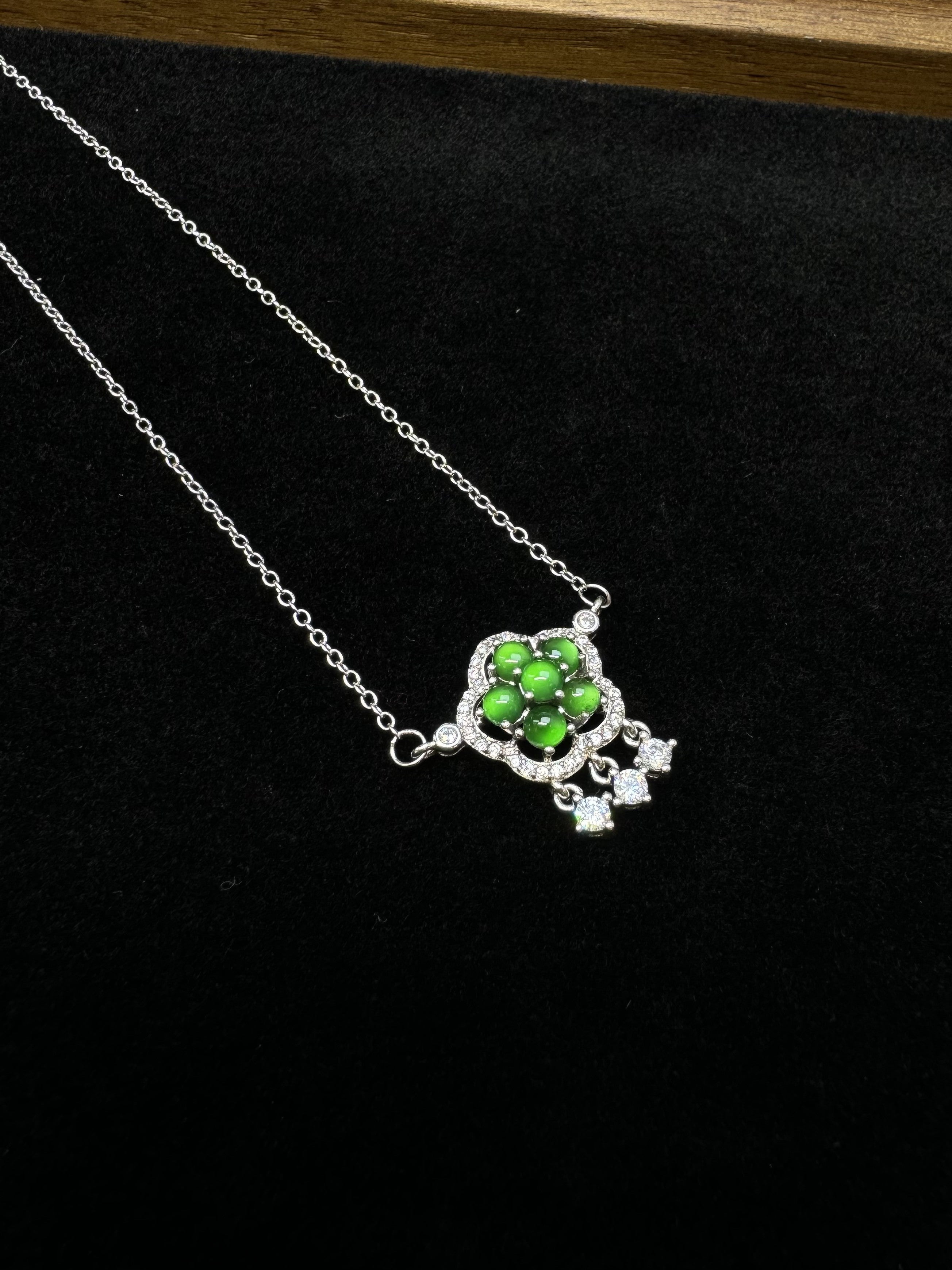 Pentagonal Halo Chain Necklace