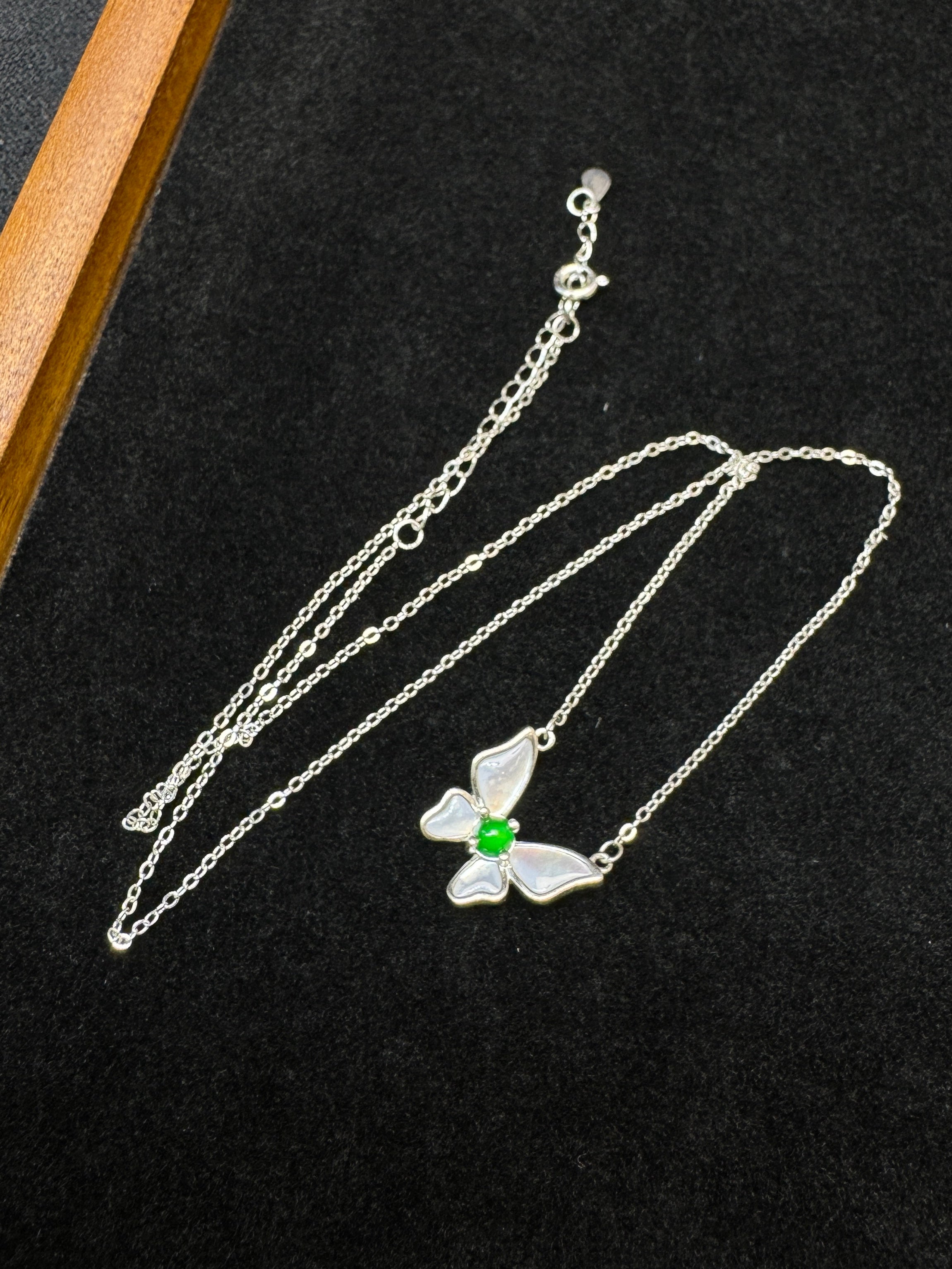 Icy Jade Butterfly Chain Necklace