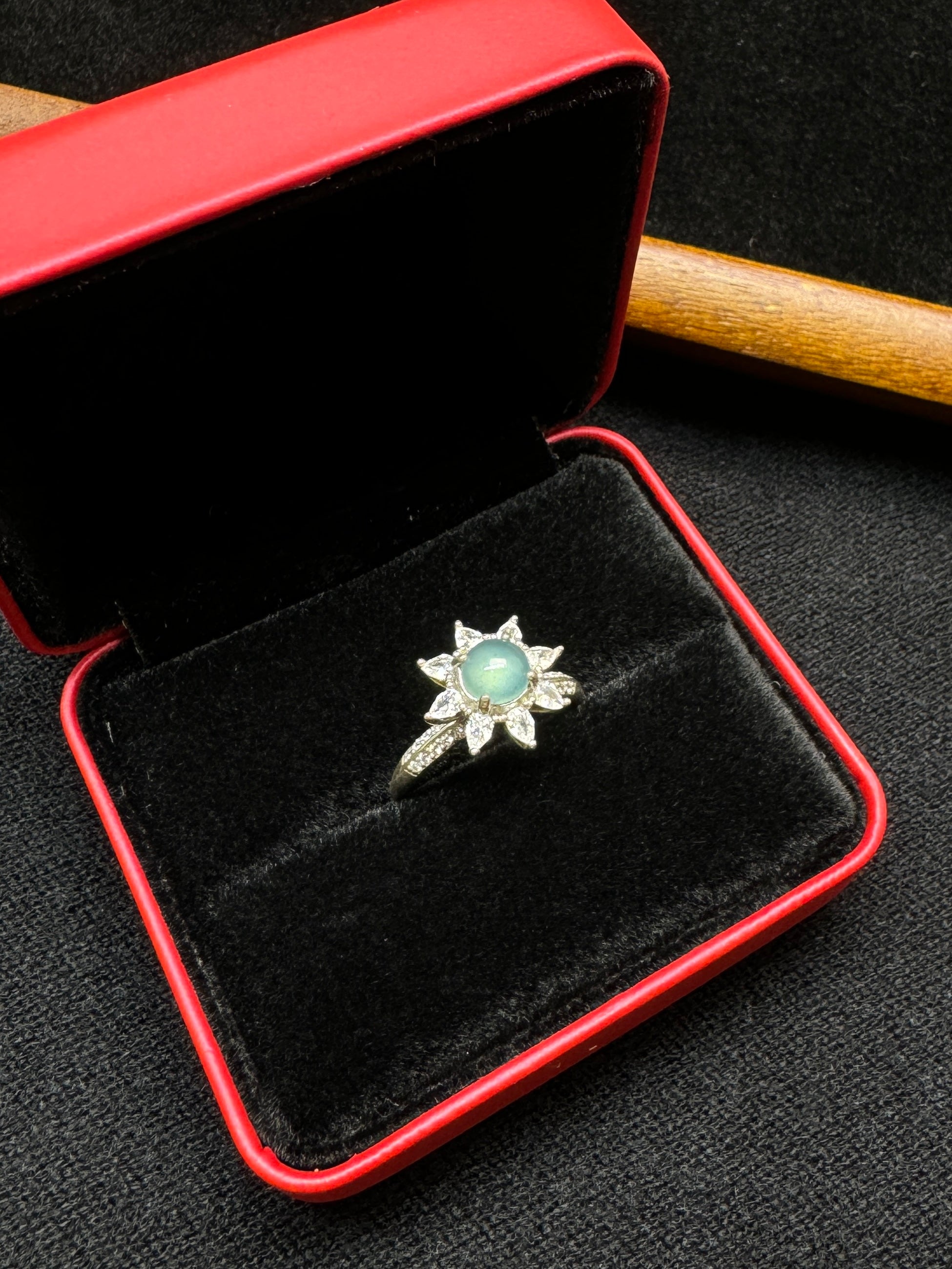 Icy Jade Flower Ring