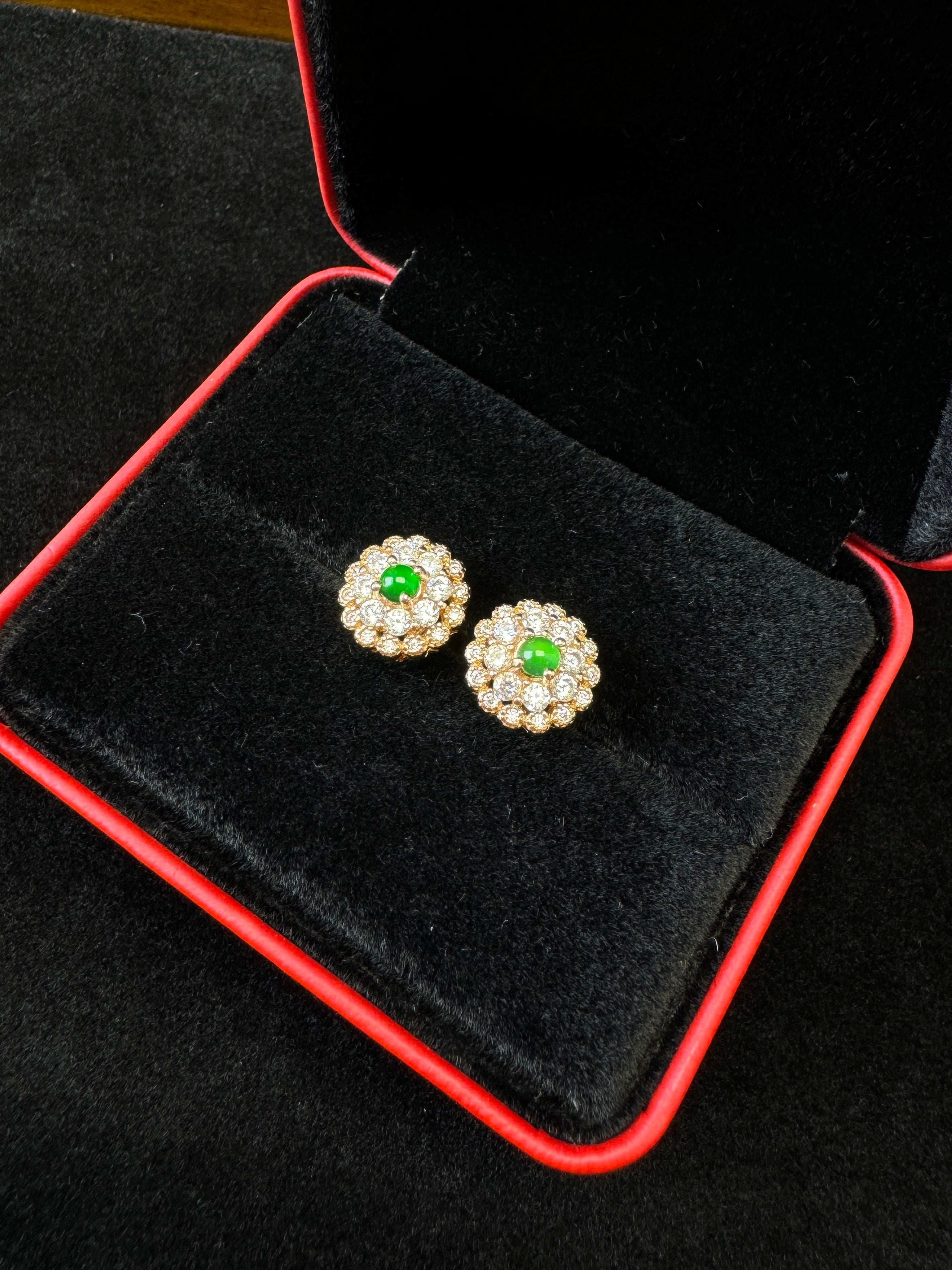 Diamond-Studded Round Earrings