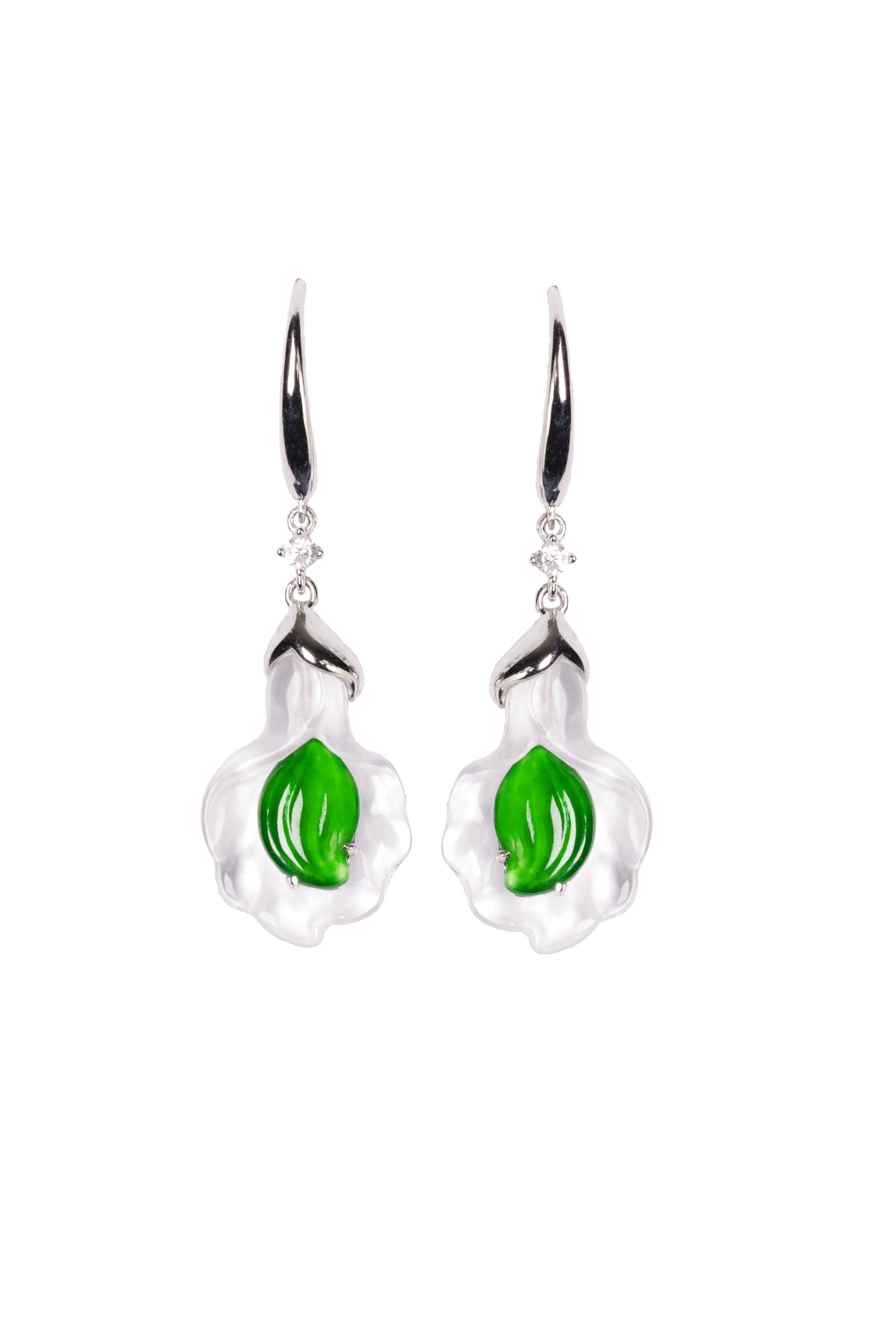 Love Earrings S925 Silver Jade