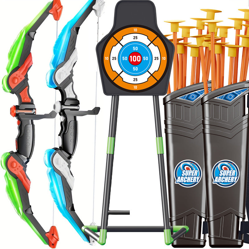 Children's Light-Up Archery Set - Sports Shooting Toy with Bow and Arrow for Boys