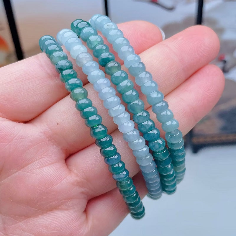 Natural Jade 5.5mm Abacus Bead Bracelet