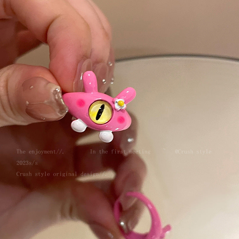 Cute Monster Ring Collection - Unique and Playful One-Eyed Monster Adjustable Rings