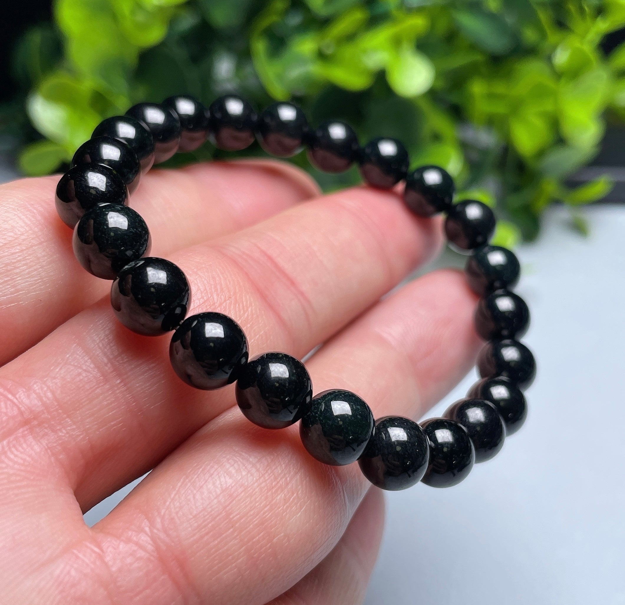 Natural Burmese Jade 8mm Black Jade Bracelet