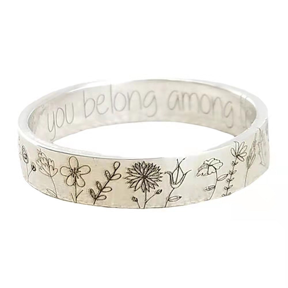 You Belong Among the Wildflowers" Dandelion Garden Ring