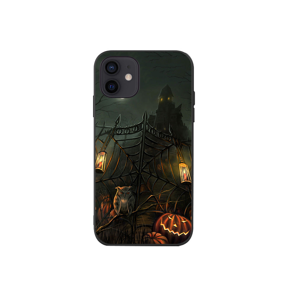 Halloween Party Phone Case - Creative Pumpkin, Witch, Bat, and Haunted House Protective Cover