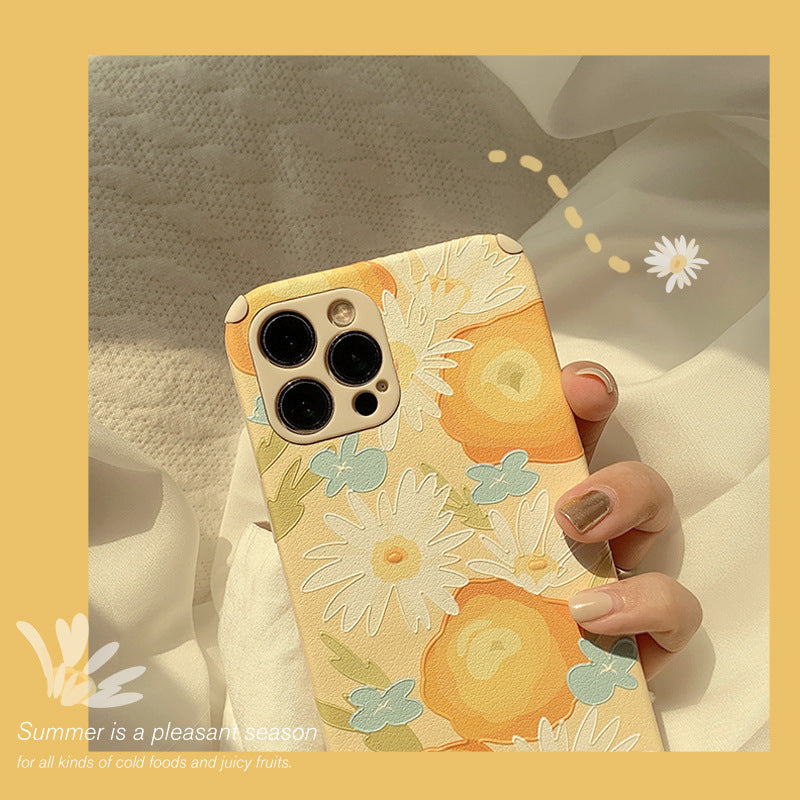 Fresh oil painting flowers for iPhone Apple series mobile phone case