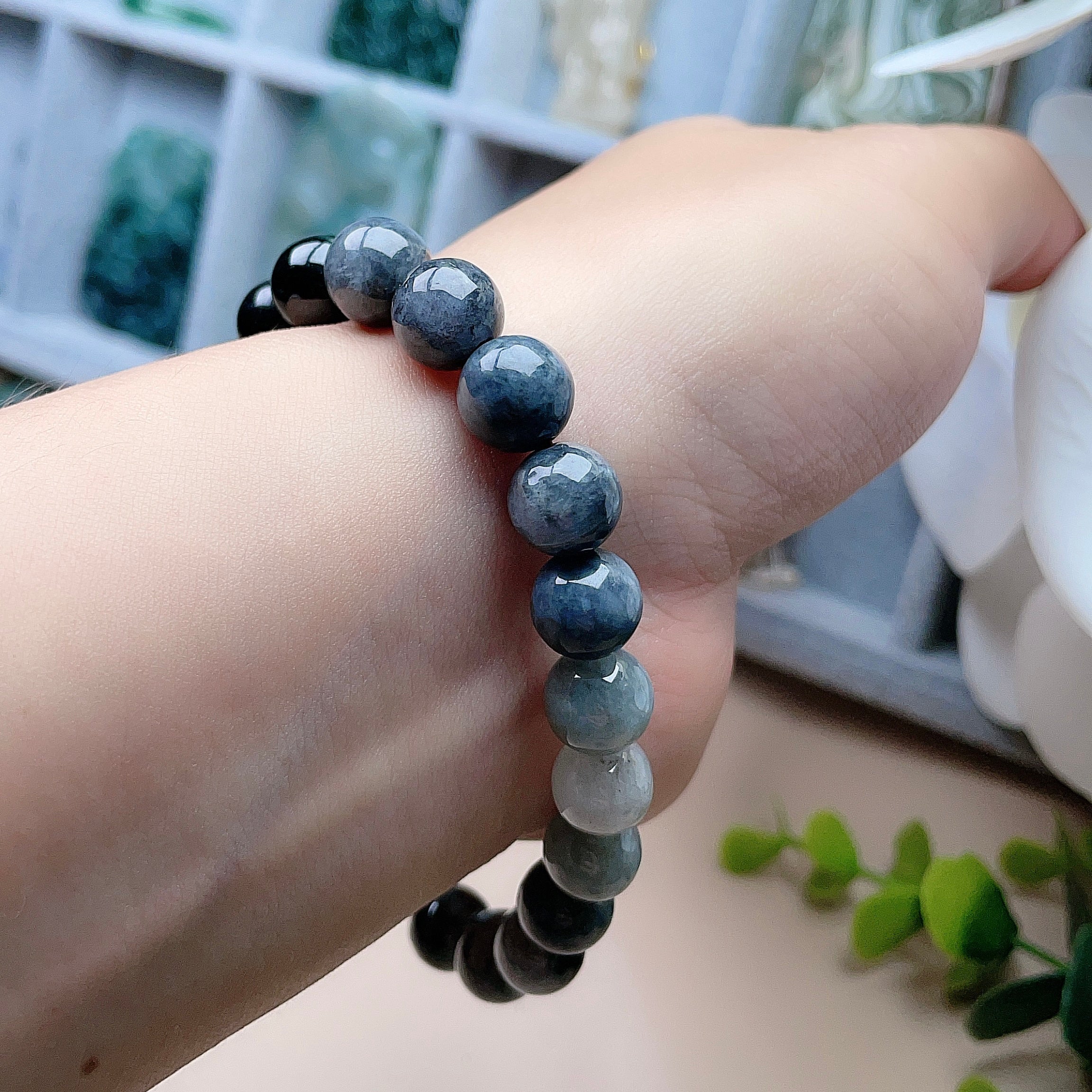 Natural Jade 9mm Black Jade Bracelet