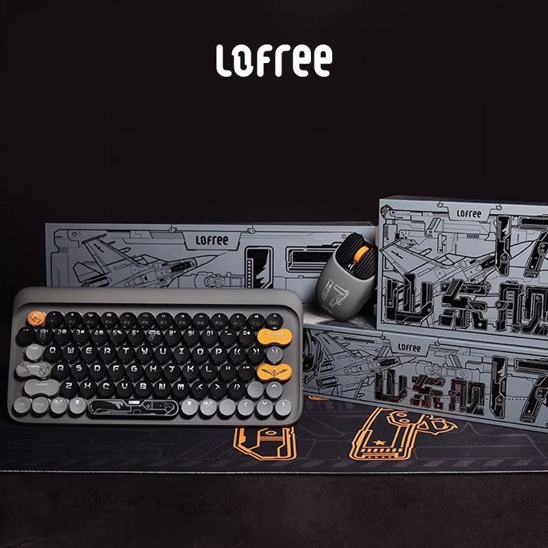 Lofree Shandong Ship Color Mechanical Keyboard and Mouse Set - Wireless Bluetooth Tea Switch Keyboard for Laptops