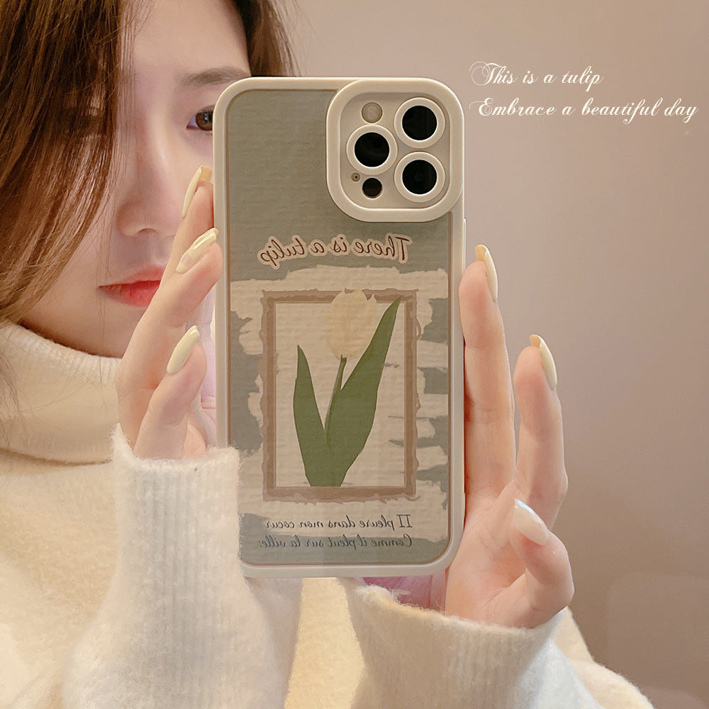 Flower Angel Eyes Phone Case Suitable for Apple Series Artistic Soft Case