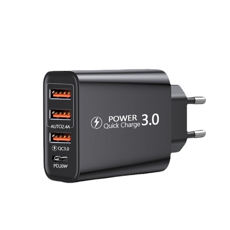 USB Power Adapter - 5V 3A Multi-Port USB Charger for US/EU Standards