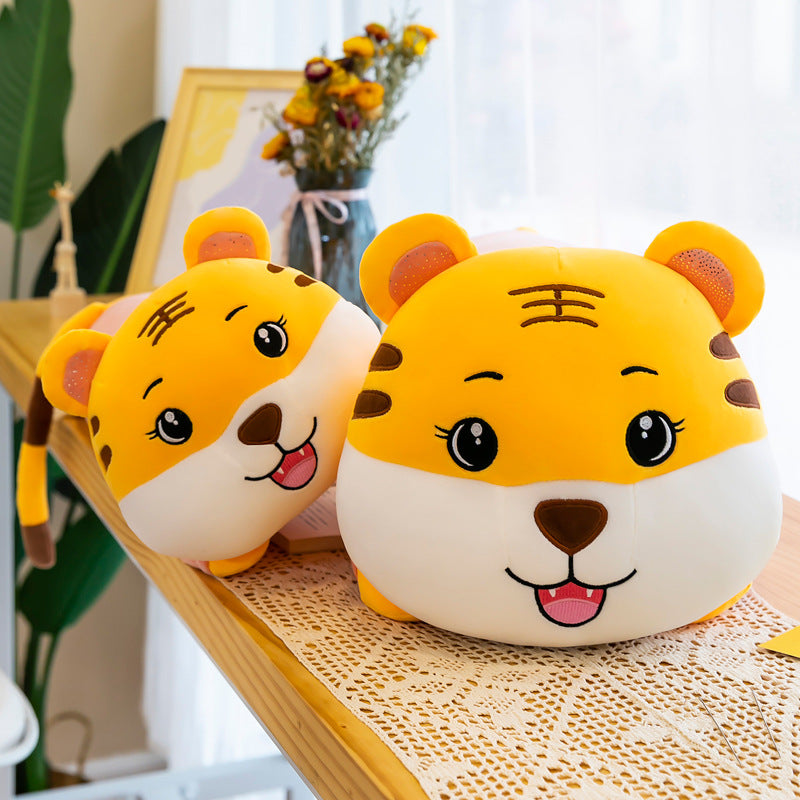 Cute Plush Happy Tiger Hugging Pillow - Long Stuffed Animal Body Pillow for Kids