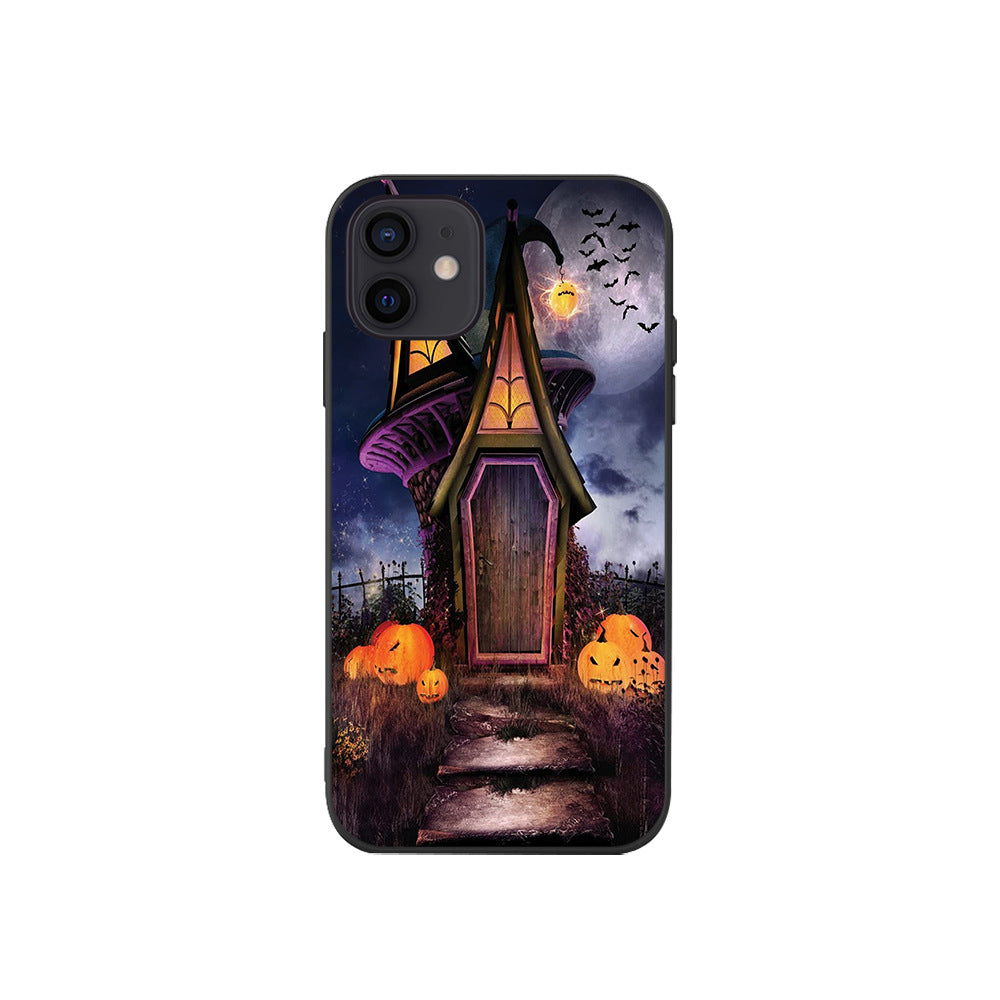 Halloween Party Phone Case - Creative Pumpkin, Witch, Bat, and Haunted House Protective Cover