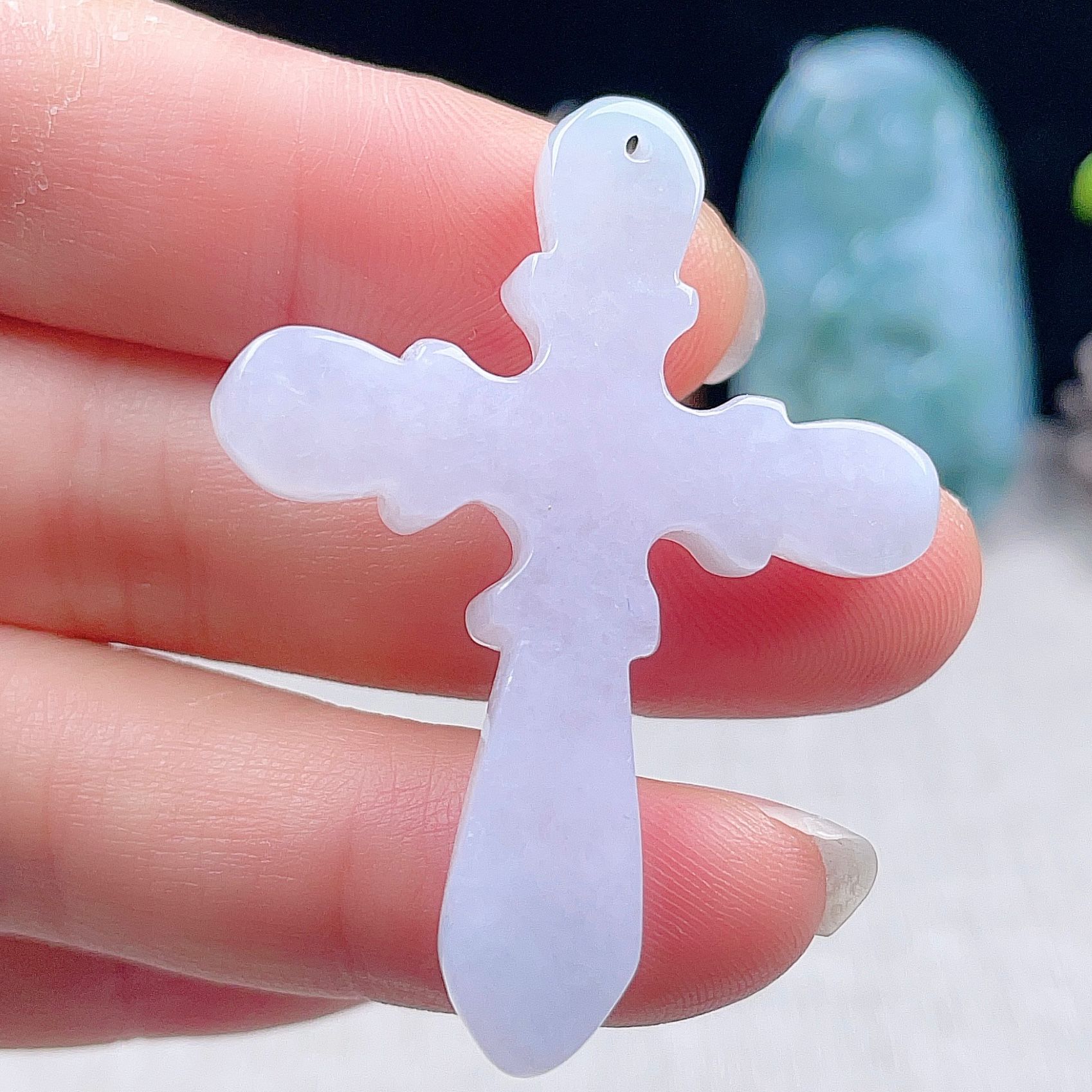 Myanmar Natural Jade Cross Pendant