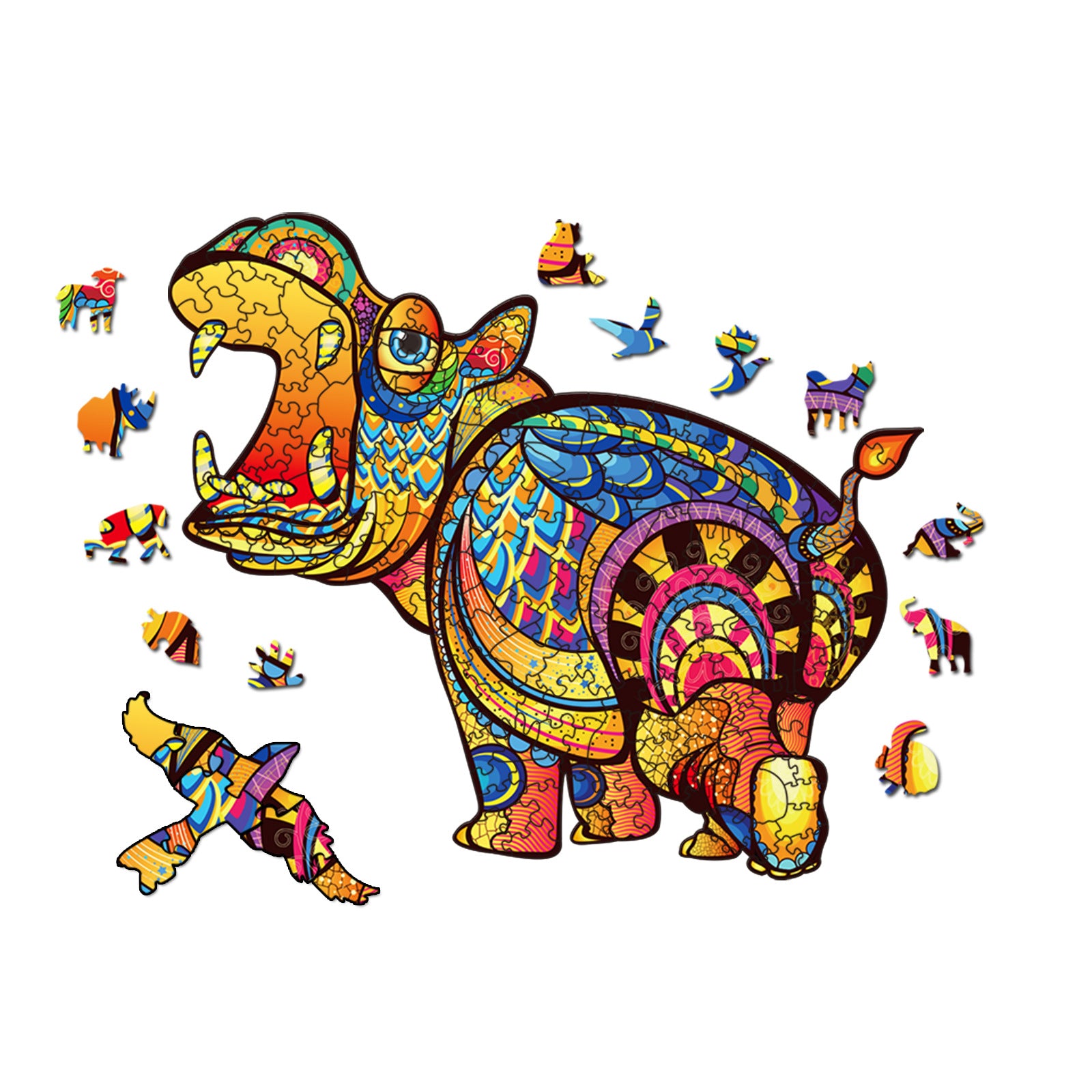 Wooden Animal-Shaped Puzzle Set - Irregular 3D Animal Jigsaw Puzzles