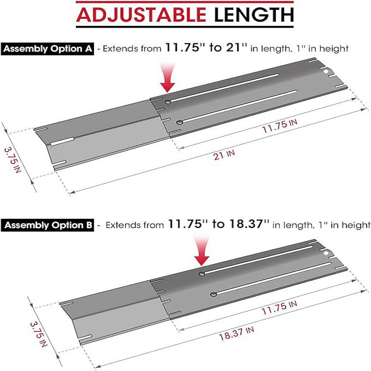 Adjustable Grill Heat Plate - Enamel Flame Tamer & Heat Shield Replacement Parts