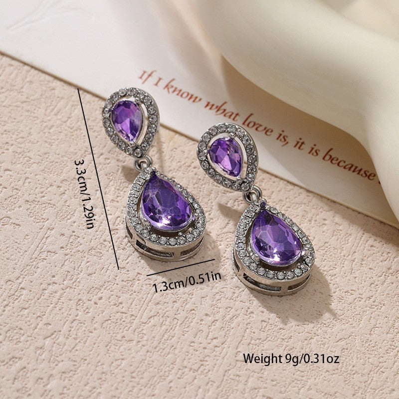 Elegant Fashion Drop Zircon Earrings - High-End Boutique Style, Perfect for Wedding and Formal Attire