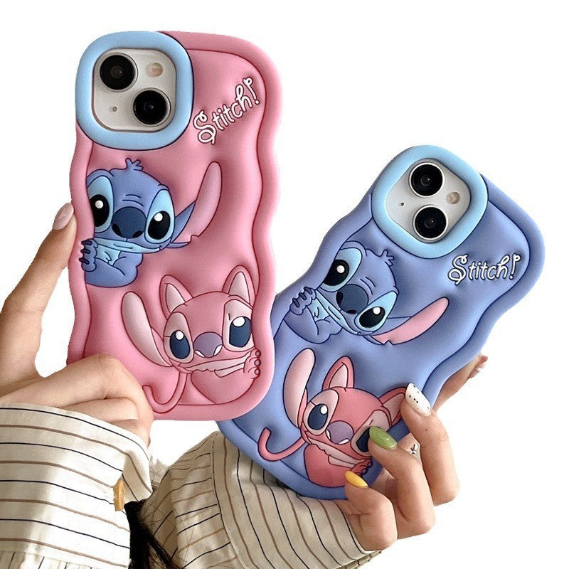 Cute couple style Stitch for Apple series silicone mobile phone protective case