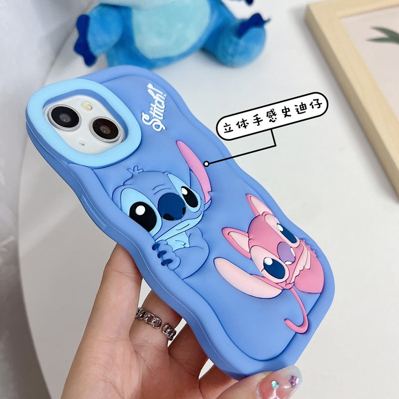 Cute couple style Stitch for Apple series silicone mobile phone protective case