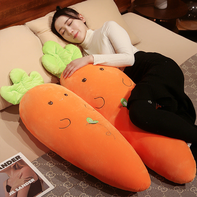 Removable Washable Carrot Plush Body Pillow - Long Hugging Soft Toy for Sleeping