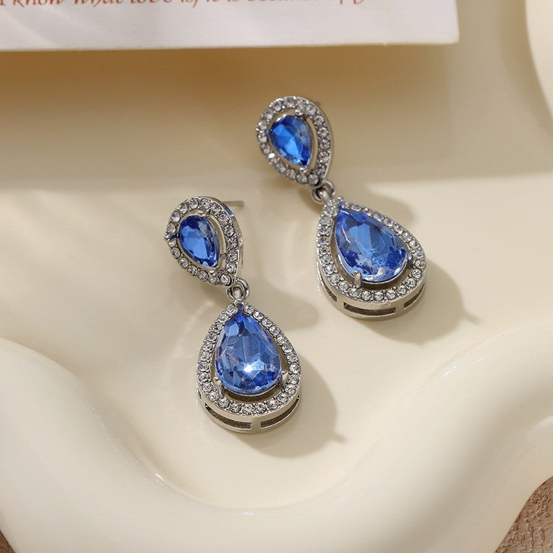 Elegant Fashion Drop Zircon Earrings - High-End Boutique Style, Perfect for Wedding and Formal Attire