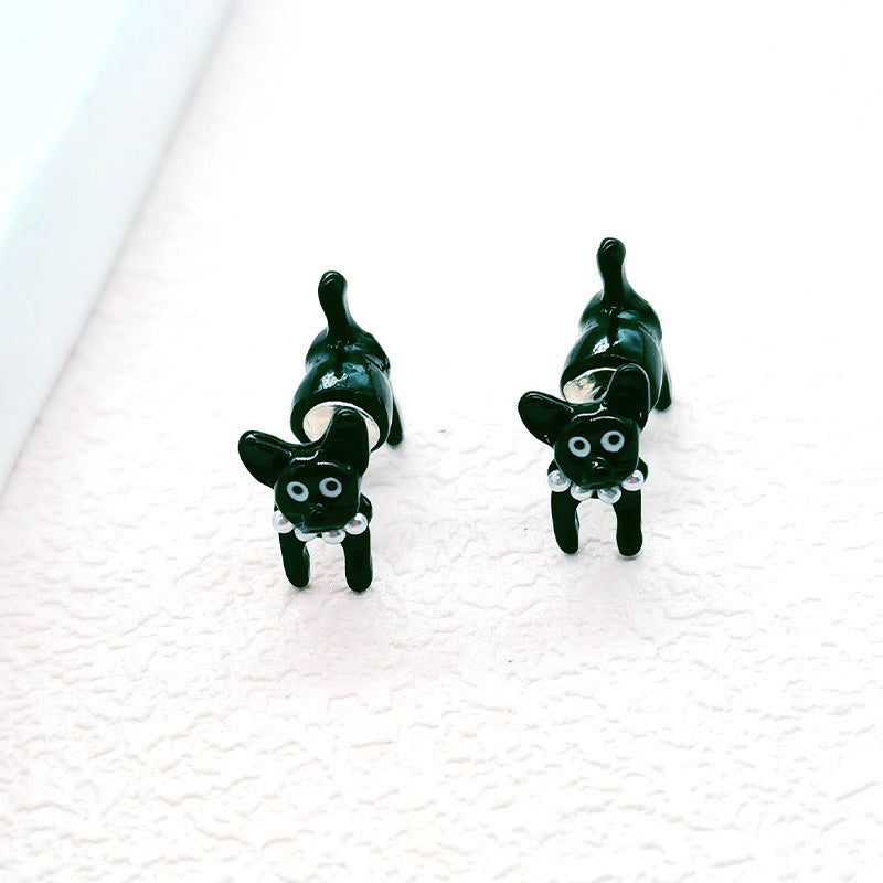 New Cute Elf Cat Cartoon Earrings - Simple Geometric Design