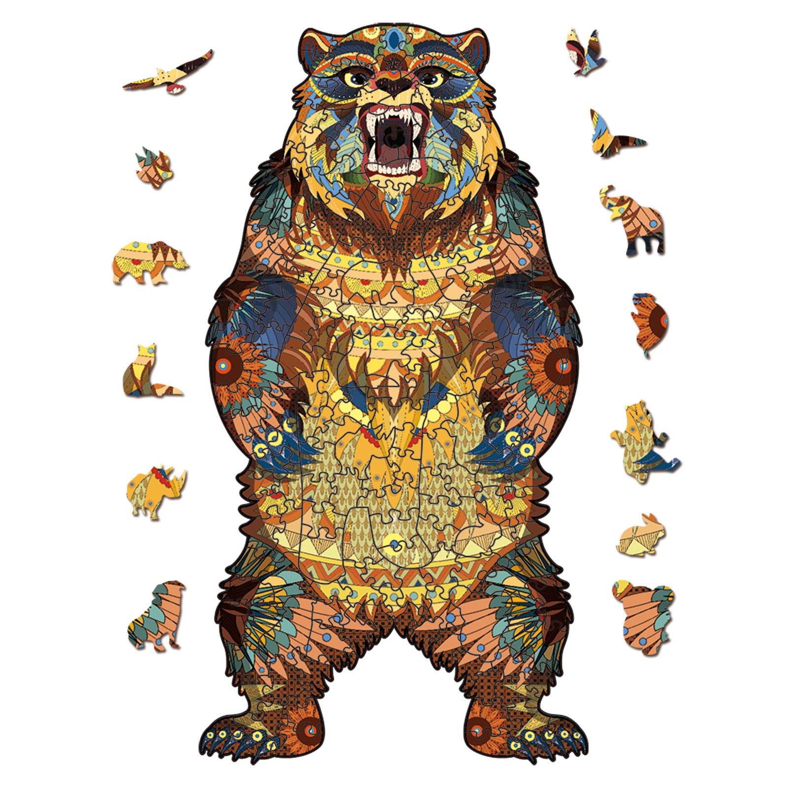 Wooden Animal-Shaped Puzzle Set - Irregular 3D Animal Jigsaw Puzzles