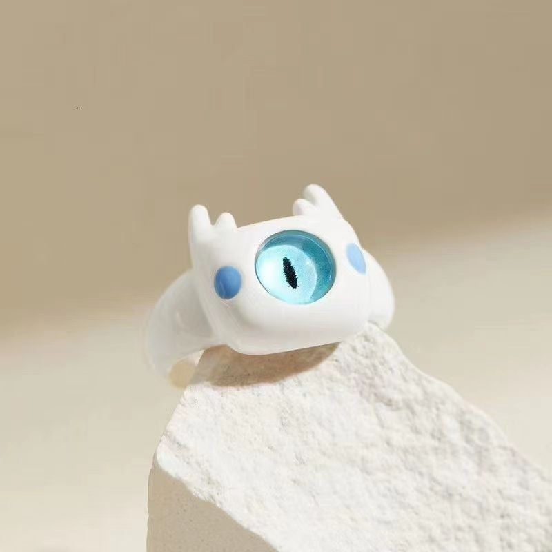 Cute Monster Ring Collection - Unique and Playful One-Eyed Monster Adjustable Rings