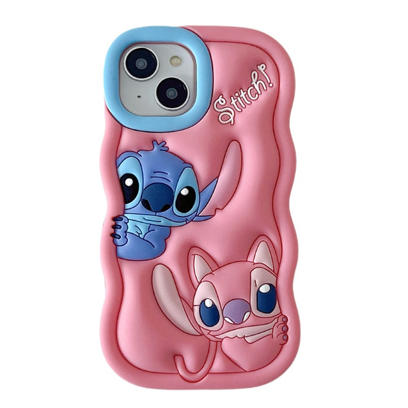 Cute couple style Stitch for Apple series silicone mobile phone protective case