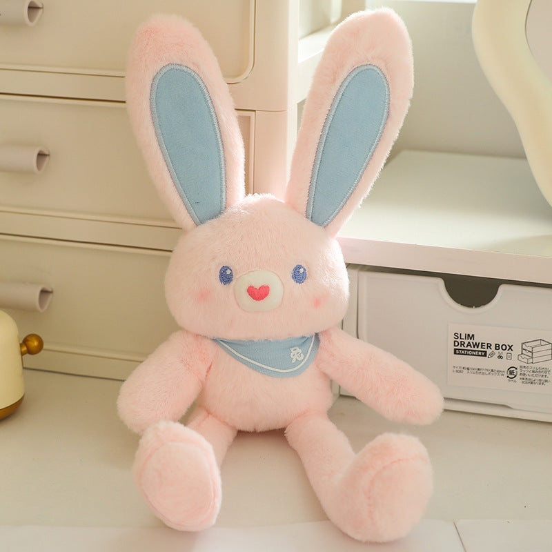 Dopamine Pull-String Rabbit Plush Keychain - Cute Bunny Plush Toy, Backpack Charm, and Heartfelt Gift