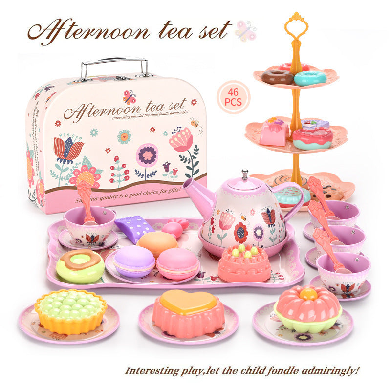 Royal Princess Afternoon Tea Set - Pretend Play Western Cake and Dessert Gift Box for Girls