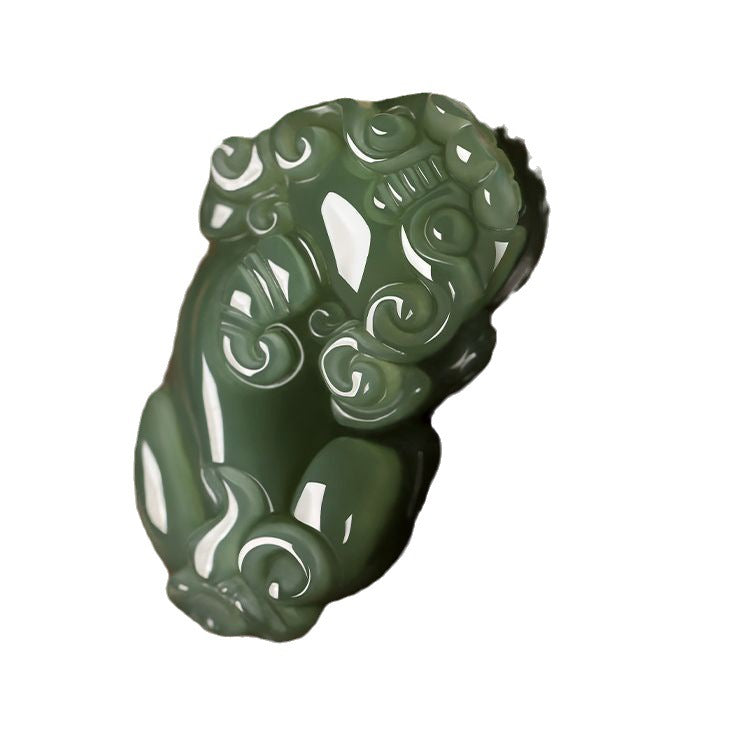 Hetian Jade Green Jade Fortune Pixiu Pendant