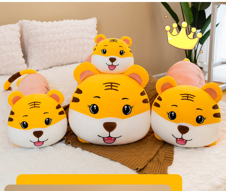 Cute Plush Happy Tiger Hugging Pillow - Long Stuffed Animal Body Pillow for Kids