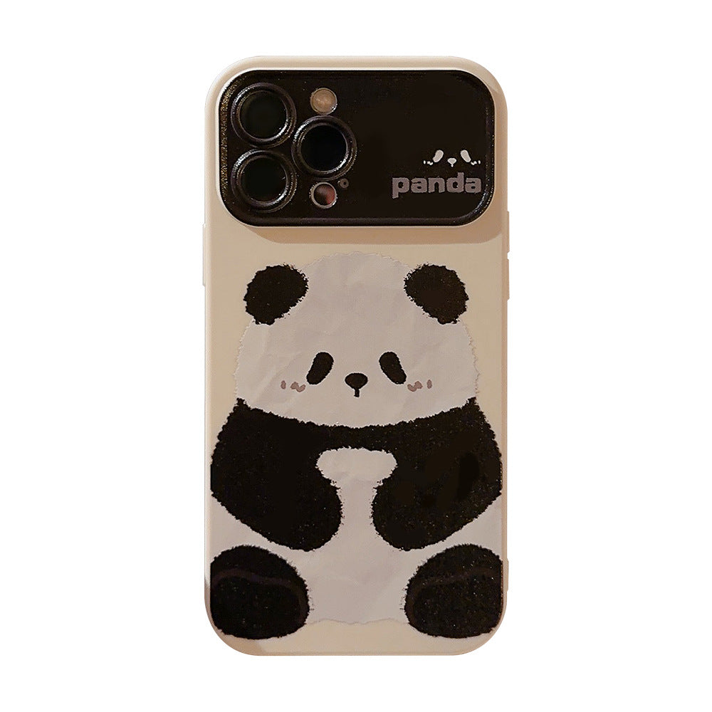 Fun black and white panda phone case suitable for Apple series cute creative protective case